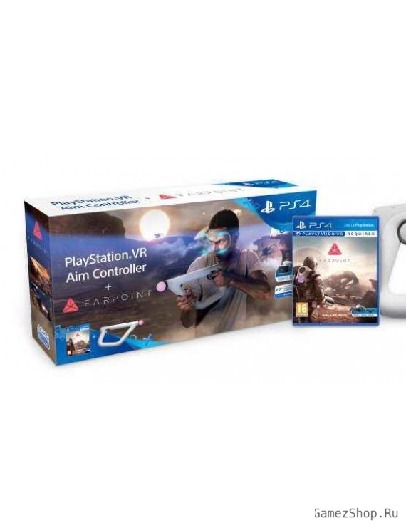 Sony PlayStation VR Eur шлем виртуальной реальности + Farpoint Русская Версия + Контроллер прицеливания Aim Controller 