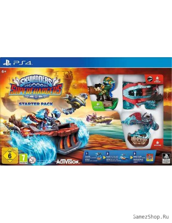 Skylanders SuperChargers: Стартовый набор игра, игровой портал, фигурки: Spitfire, Stealth Elf, Hot Streak 