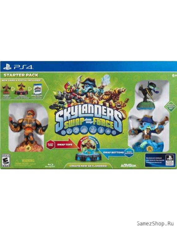 Skylanders SWAP Force Starter Pack (Стартовый набор): игровой портал, игра, фигурки: Blaste Zone, Wash Buckler, Ninja Stealth Elf 