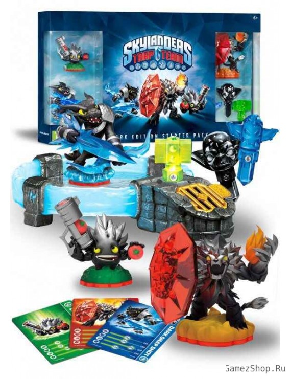 Skylanders: Trap Team. Cтартовый набор Тёмное издание: Dark Food Fight, Dark Snap Shot, Dark Wildfire, 3 ловушки 